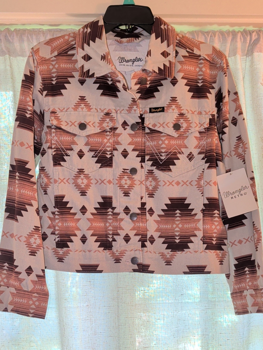 Wrangler Retro Print Jacket - Cream, Brown & Tan